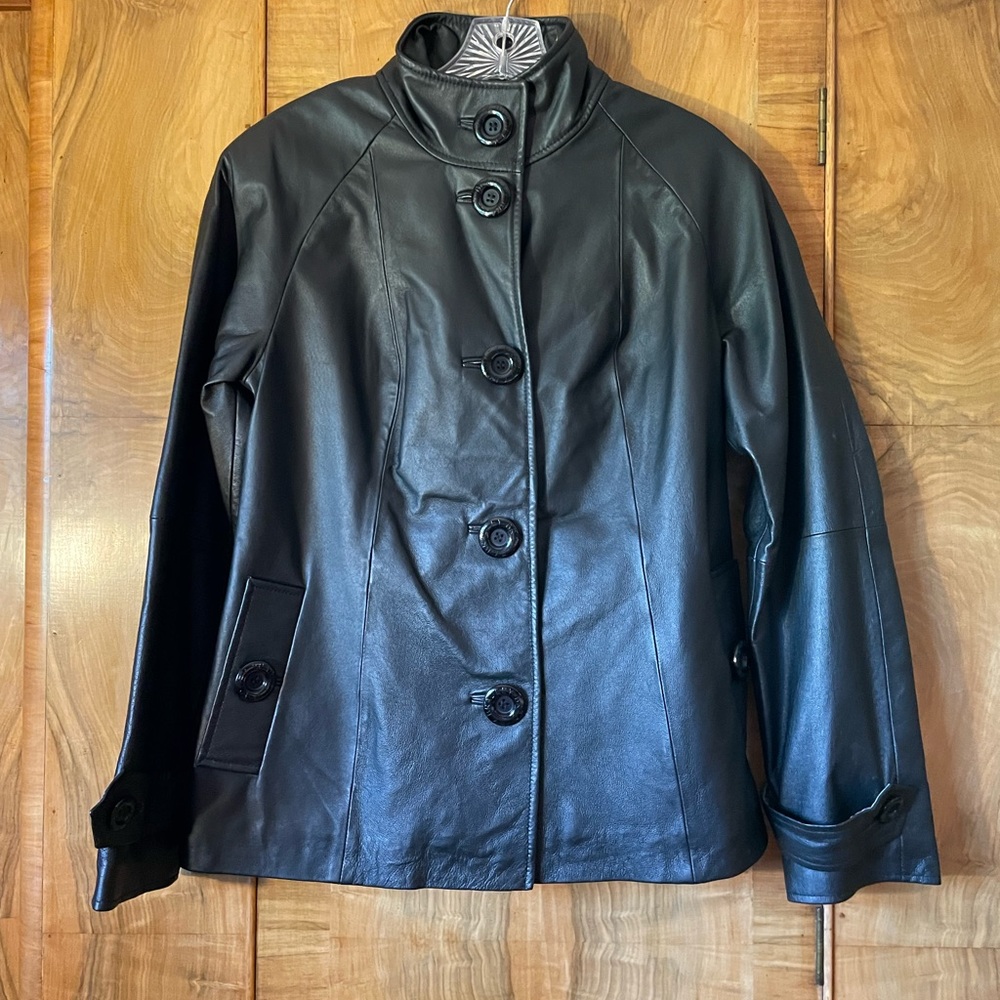 Bradley Bayou Black Genuine Leather Jacket NWT